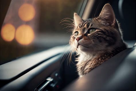 transporting a cat by car.